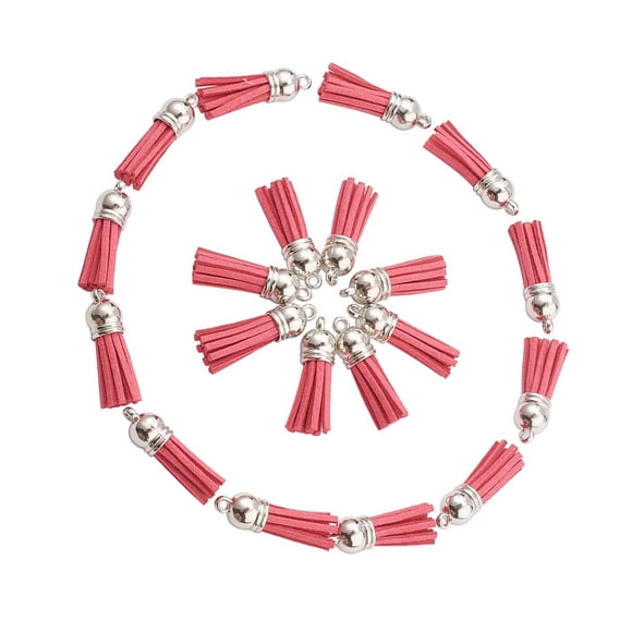 Minnieouse 100x colgante borla elegante accesorio de flecos para regalos y regalos DIY Tasse accesorio tapa dorada Accesorios de disfraces rosa-plata