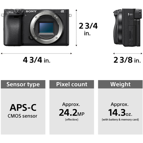 Sony Alpha a6400 Mirrorless Camera: Compact APS-C Interchangeable Lens  Digital Camera with Real-Time Eye Auto Focus, 4K Video, Flip Screen &  16-50mm