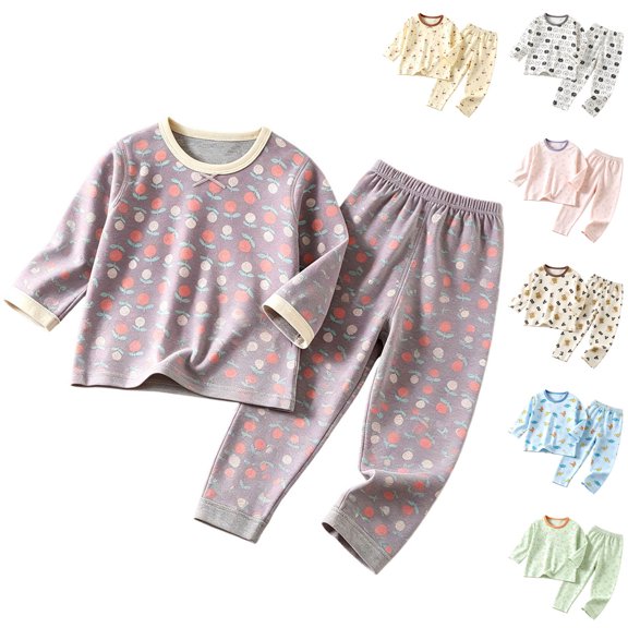 Rvasteizo Outfits for Girls Print Long Sleeve Top and Pants 2 Piece Home Set for Girls 12 Months to 12 Years