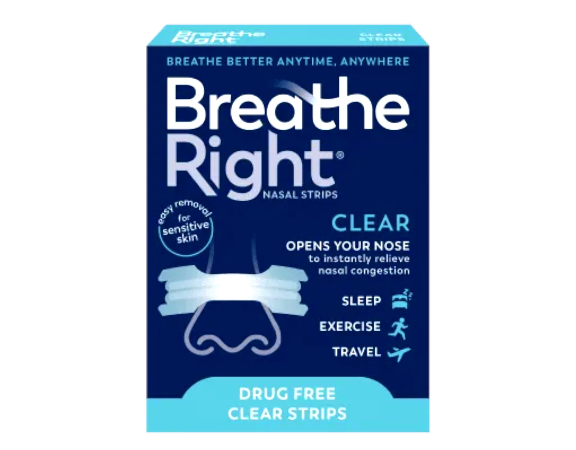 Breathe Right Nasal Strips Clear Small/Medium 30 Each (Pack of 5)