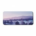 thumbnail image 1 of Woodland Computer Mouse Pad, Winter Snowy Mountains and Trees Blue Purple Tones Photo Sunrise over the Range, Rectangle Non-Slip Rubber Mousepad X-Large, 35" x 15", Multicolor, by Ambesonne, 1 of 2