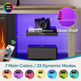 thumbnail image 4 of Bestier Electric Fireplace TV Stand for 75 inch TVs, Fireplace TV Stands for Living Room or Bedroom, LED Entertainment Center with Fireplace, RGB Ambient Lighting, Quick Assembly, Wash White, 4 of 16