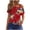 Red-3, variant on 4th of July Womens Clothes American Flag T Shirts Patriotic Red White Blue One Shoulder Tops Independence Day Short Sleeve Tees