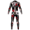 thumbnail image 5 of Tisuna Halloween Onesie Stage Tight Bodysuit For Mens Skeleton Print Long Sleeve Stand Collar Jumpsuit Soft Casual Men'S Theme Party Performance Dress Up Romper Size L, 5 of 5