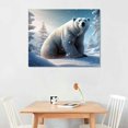 thumbnail image 2 of COMIO  Polar Bear Winter Canvas Wall Art Print With Timer Canvas Wall Art Print Designs | Modern Artwork for Living Room Decor Gift, 2 of 4