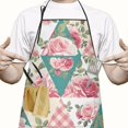 thumbnail image 2 of Pioneer Flower Floral Print Pattern Apron-Garden Aprons for Women with Pockets-Cotton Linen Waterproof Kitchen Cooking Gardening Aprons Adjustable for Kitchen,Cooking,BBQ and Salon 33x27 Inch, 2 of 7