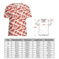 thumbnail image 2 of Crawfish Pattern Print Womens Tops Women's Fashion Casual Short Sleeve Flower Print Round Neck Pullover Top Blouse, 2 of 6