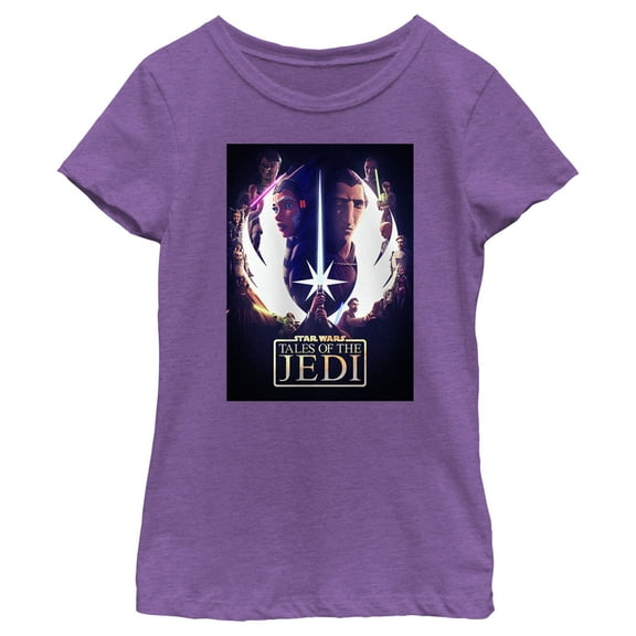 Girl's Star Wars: Tales of the Jedi Epic Poster Graphic Tee Purple Berry Medium