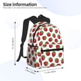 thumbnail image 4 of Vsdgher Hand Drawn Strawberry Print Unisex Large Capacity Bookbag Schoolbag Casual Daypack for High School/College/Teens/Travel/Work, 4 of 8