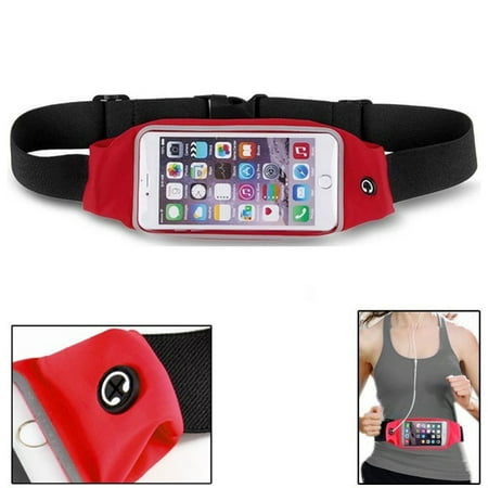 Red Sports Workout Belt Waist Bag Case for iPhone 8 7 6S