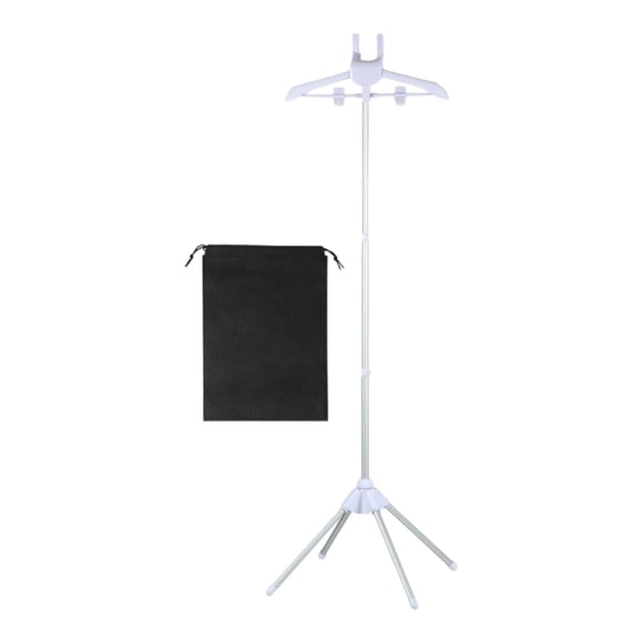 Perchero para ropa, vaporizador de ropa, percha para ahorrar espacio, plegable, de aleación de aluminio, para , para máquina de planchar colgante blanco