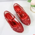 thumbnail image 4 of High Heeled Princess Shoes Style Cute Flower Girls Shoes Simple Wedding Party Festival, 4 of 6
