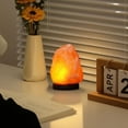 thumbnail image 5 of Himalayan Salt Lamp LED Night Light with Base Bedside Night Light Classic Table Light Home Bedroom Decoration (Square Stone Color), 5 of 7