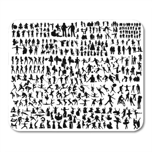 POGLIP Musician Black Dancer Big of People Silhouettes Active Fitness Mousepad Mouse Pad Mouse Mat 9x10 inch
