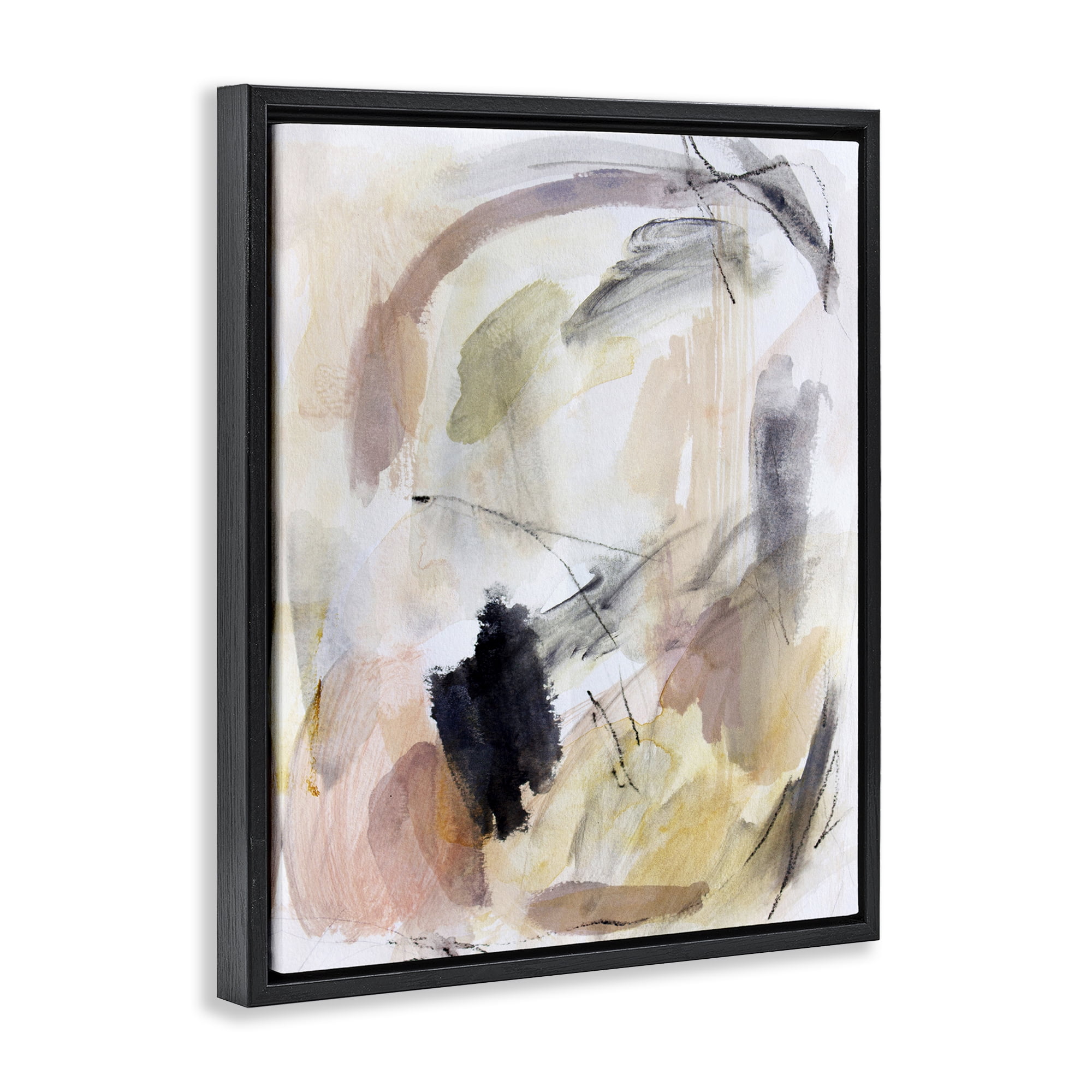 Stupell Industries Chaotic Sketches Paint Strokes Black Framed Floater Canvas Wall Art, design by Hope Bainbridge