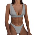 thumbnail image 3 of Aayomet Ensembles de Bikini Taille Haute pour Femmes Bikini Multicolore Uni (K, TG), 3 of 4
