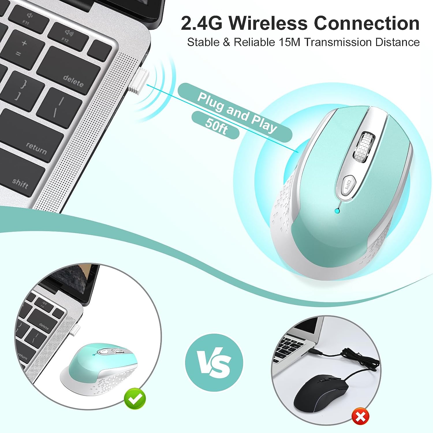 RaceGT Wireless Ergonomic Optical Mouse Blue photo 2