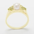 thumbnail image 2 of LBG British Made 18k Yellow Gold Cultured Pearl & Peridot Womens Cluster Ring - 33 size options - Size 6.5, 2 of 6