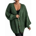 thumbnail image 2 of Women'S 2025 Autumn and Winter Oversized Cardigan Sweater Soft Knit Cardigan Front Button Coat Green S, 2 of 6