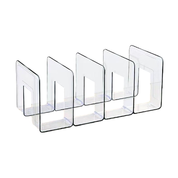 Organizador de escritorio Boodend, soporte para libros con 4 compartimentos verticales, estante clasificador de archivos de plástico para libros y revistas.
