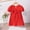 Red, variant on JUSLIO Dresses for Girls Bow Dresses Solid Crew Neck Short Sleeve Casual Dress Size 2 Y
