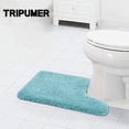 thumbnail image 3 of Tripumer U-Shaped Toilet Shaggy Bathroom Contour Rug 20 x 20 inch U Shape Toilet Mat Blue, 3 of 9