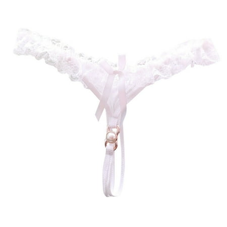 MQLKF Sexy Open Cut Thong For Women With Low Waist No Need To Take Off Lace Transparent Mesh T Shaped Spicy Style Underwear Breathable Flexible Cozy Women Underwear