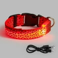 thumbnail image 2 of Gustave Light Up Dog Collar USB Rechargeable LED Pet Collars Adjustable Leopard Glow in the Dark Puppy Collar Lights for Small Medium Large Dogs Night Safety Walking "Red, S", 2 of 12