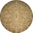 thumbnail image 1 of Ahgly Company Machine Washable Indoor Round Transitional Yellow Orange Area Rugs, 3' Round, 1 of 7