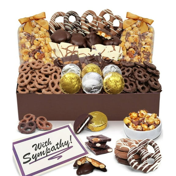 From You Flowers - With Sympathy - Belgian Chocolate Covered Snack Tray for Birthday, Anniversary, Get Well, Congratulations, Thank You, All Occasions