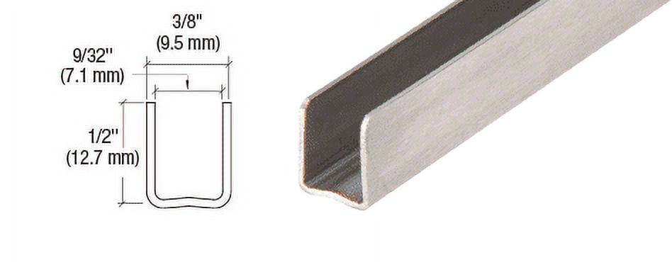 CRL SAC14BS98 Brushed Stainless 1/4" Radiused Back U-Channel - 98" Stock Length