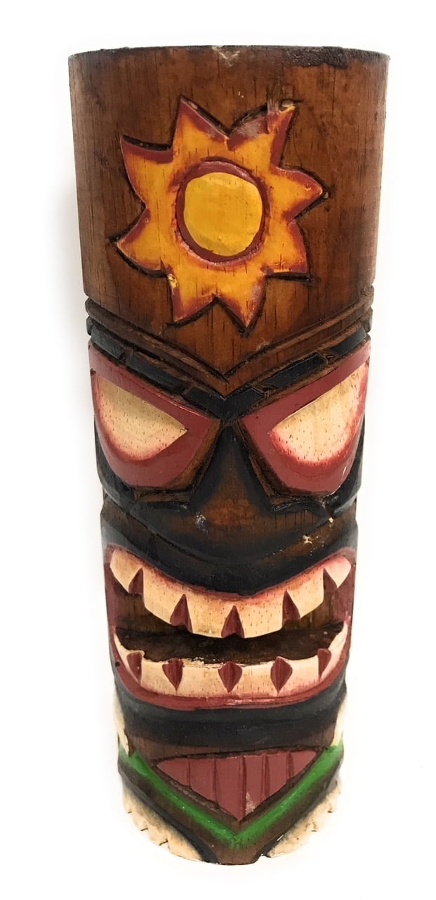Hand Carved#dpt537120 Moai Easter Island Tiki Totem 8" 