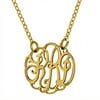 Personalized Handmade Women's Monogram Necklace 3/4 Inch, Available in Sterling Silver, 10kt Gold and 14kt Gold, 14, 16, 18 and 20 Long