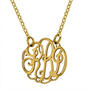 Personalized Handmade Women's Monogram Necklace 3/4 Inch, Available in Sterling Silver, 10kt Gold and 14kt Gold, 14, 16, 18 and 20 Long