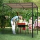 thumbnail image 4 of Costway Pérgola para Parrilla de 216 cm Toldo de Barbacoa para Patio con Estante de Servicio Ganchos Marco Metálico para Jardín Exterior Marrón, 4 of 10