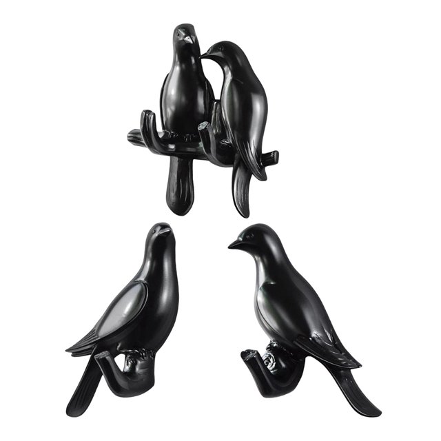 3 Uds Colgador de Almacenamiento de Ropa de Pájaro para Sombrero de Ropa SML negro SM SunniMix Gancho de pared de pájaro