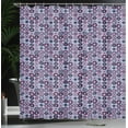 thumbnail image 3 of Ambesonne Floral Shower Curtain, Colorful Flower Art Designs, 69"Wx84"L, Dark Magenta Pale Blue, 3 of 4