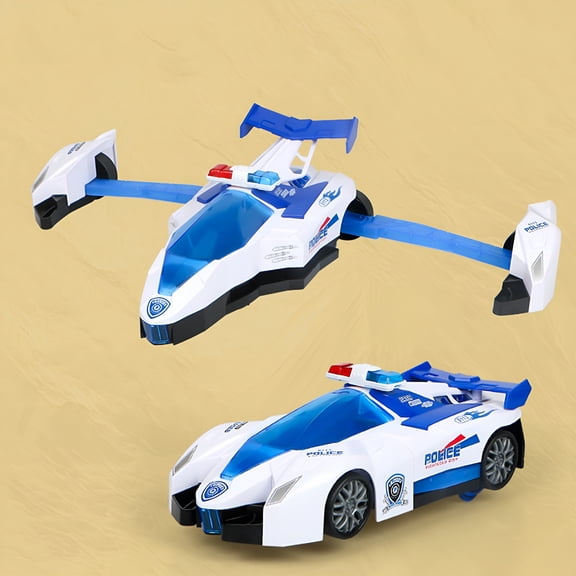 BESTSKY Electric Transformable Toy Car Lighting Music Universal Police Car Model Toy for Boys and Girls,Holiday and Birthday Gifts