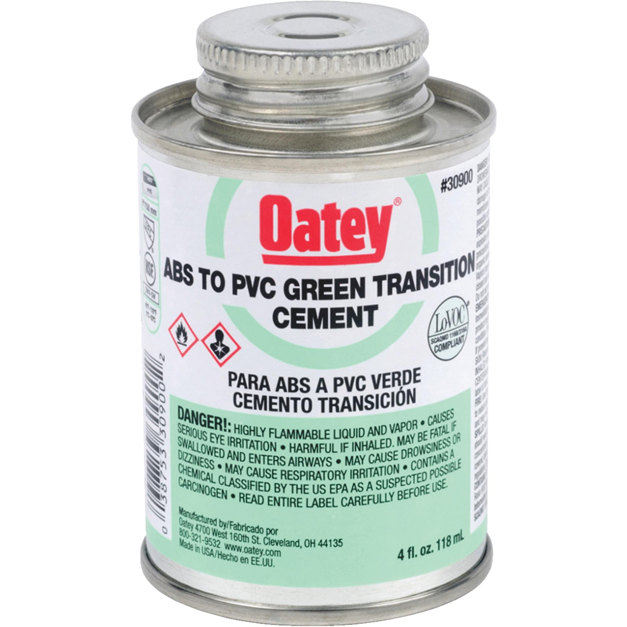 OATEY ABS TO PVC TRANSITION CEMENT, GREEN, 4 OZ.