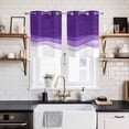 thumbnail image 2 of Purple Waves Kitchen Curtains Small Short 39 Inch Length, Ombre Abstract Art Gradient Modern Grommet Top Bedroom Living Room Curtains, Light Filtering Cafe Curtain Drapes 2 Panels Set 55''x39'', 2 of 9