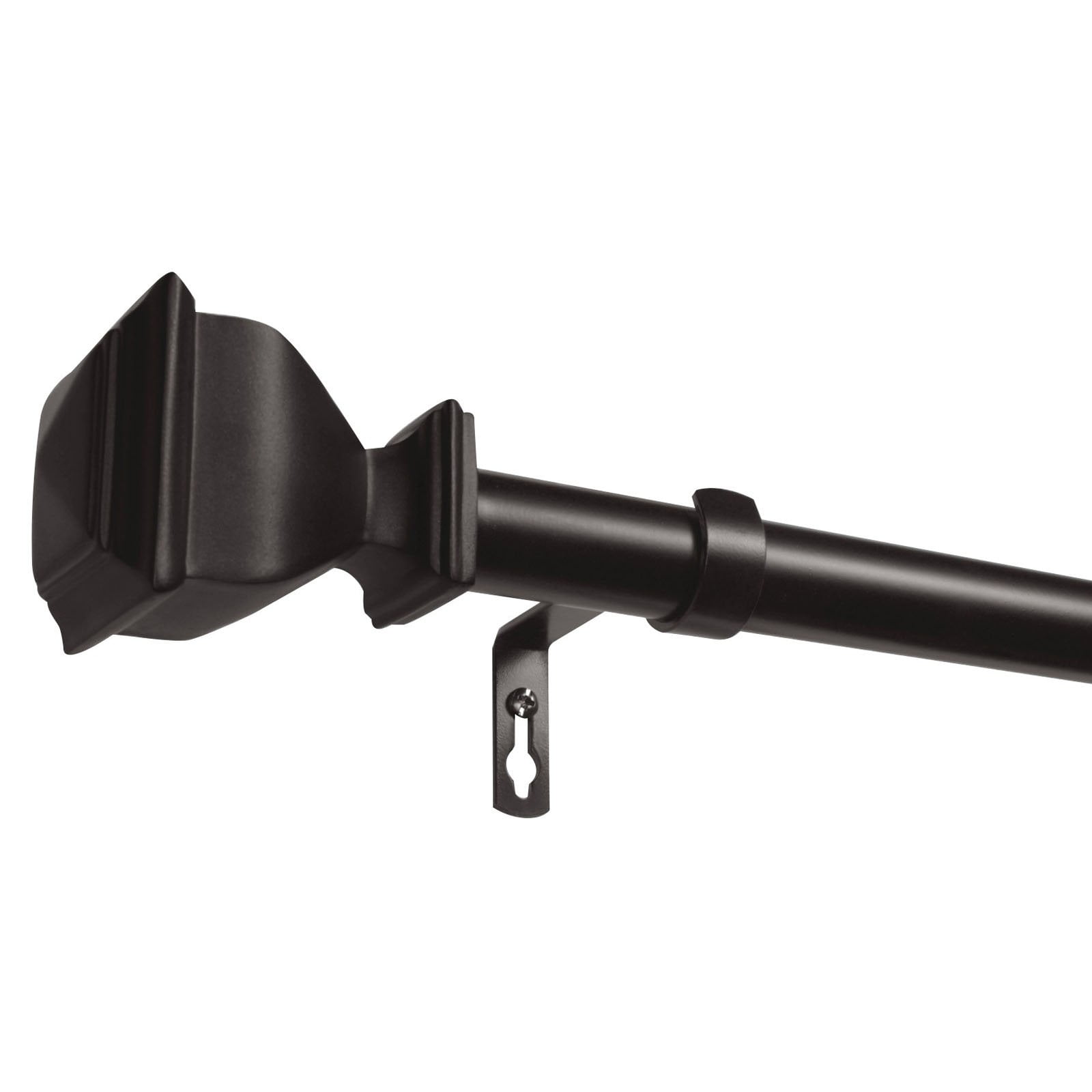 EXCLUSIVE HOME Napoleon 1" Curtain Rod and Finial Set, Matte Silver, Adjustable 84"-160"