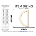 thumbnail image 2 of Unfinished Wood Half Circle Outline Shape | DIY Craft Cutout | up to 46" DIY 12" / 1/2", 2 of 3