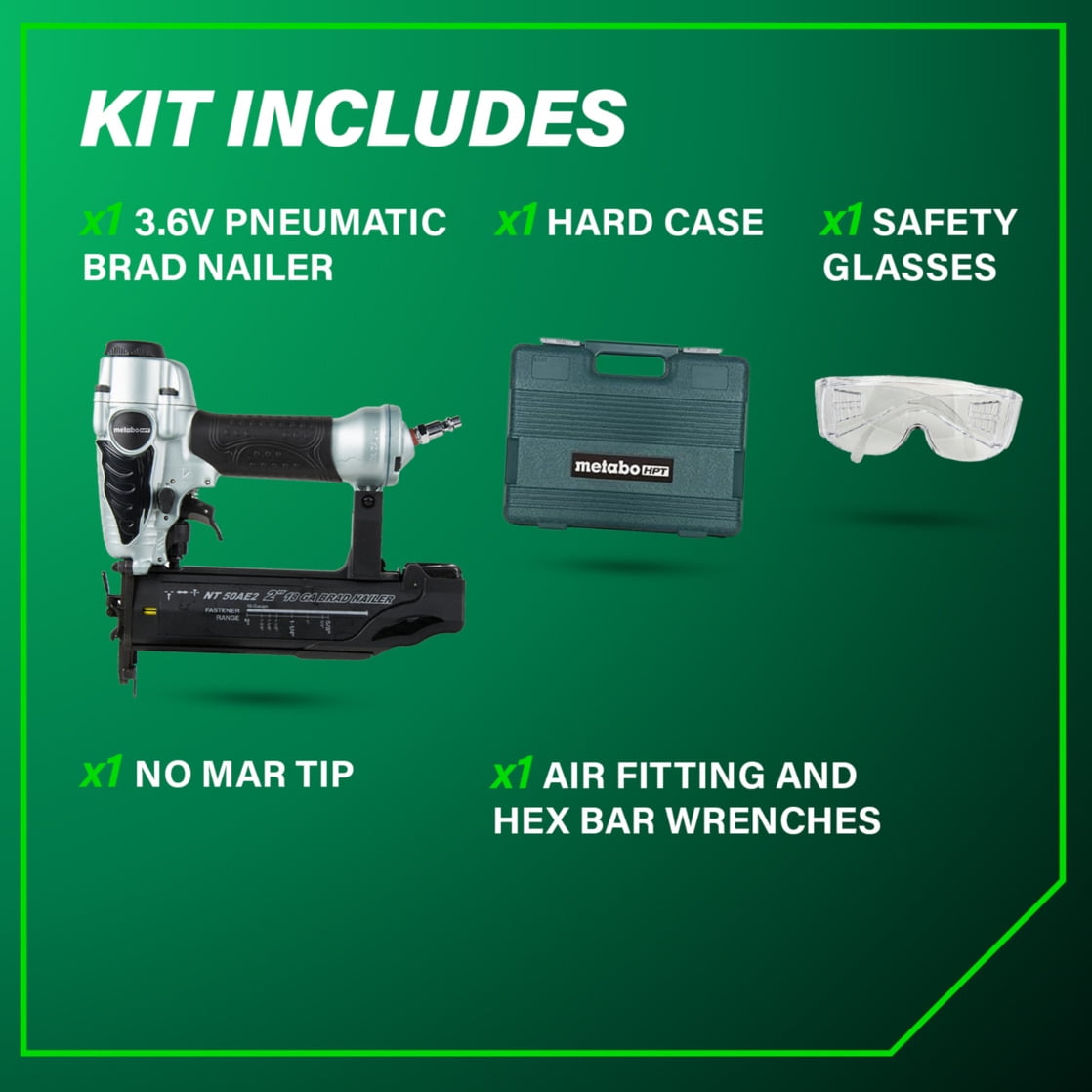 Metabo HPT Pneumatic 18-Ga Brad Nailer, 5/8-In, NT50AE2