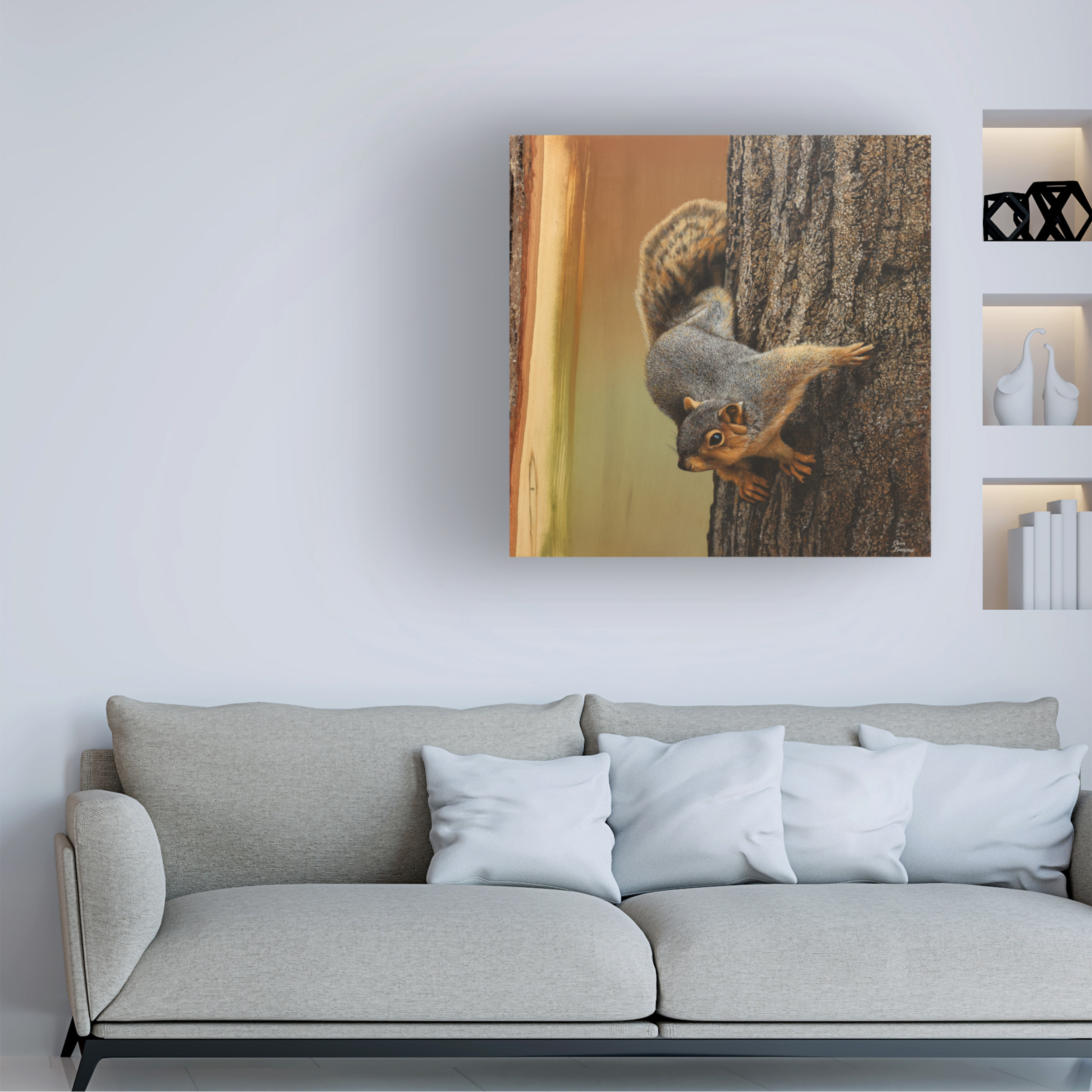Canvas Wall Art - Jim Brune 'Curious Squirrel' Wall Art for Living Room, Bedroom, or Office DÃ©cor by Trademark Fine Art - 24 x 24 Inches