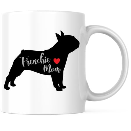 Bliss Monkey Co. Frenchie Mom Coffee Mug - French Bulldog Coffee Mug - 11 Ounce Coffee Cup - Premium Ceramic - Design Printed On Both Sides - BMCM02472