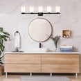 thumbnail image 4 of Design House Oslo Modern 5-Light Dimmable LED Vanity Light, Matte Black, 4 of 17