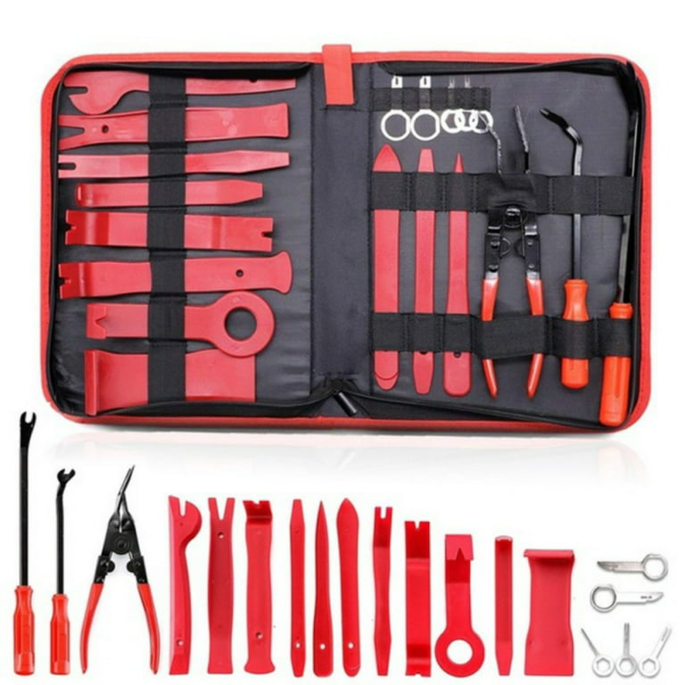 19Pcs Trim Removal Tool,Car Panel Door Audio Trim Removal Tool Kit, Auto  Clip Pliers Fastener Remover Pry Tool Set With Storage Bag