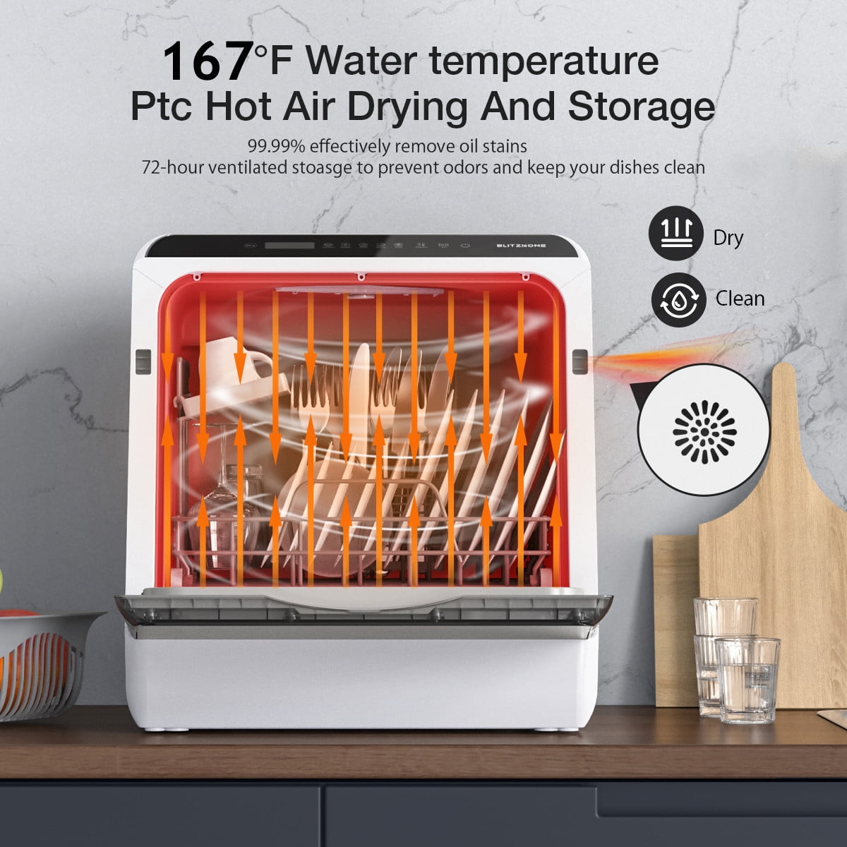 Countertop Dishwasher Karas Smart Control for Kitchen
