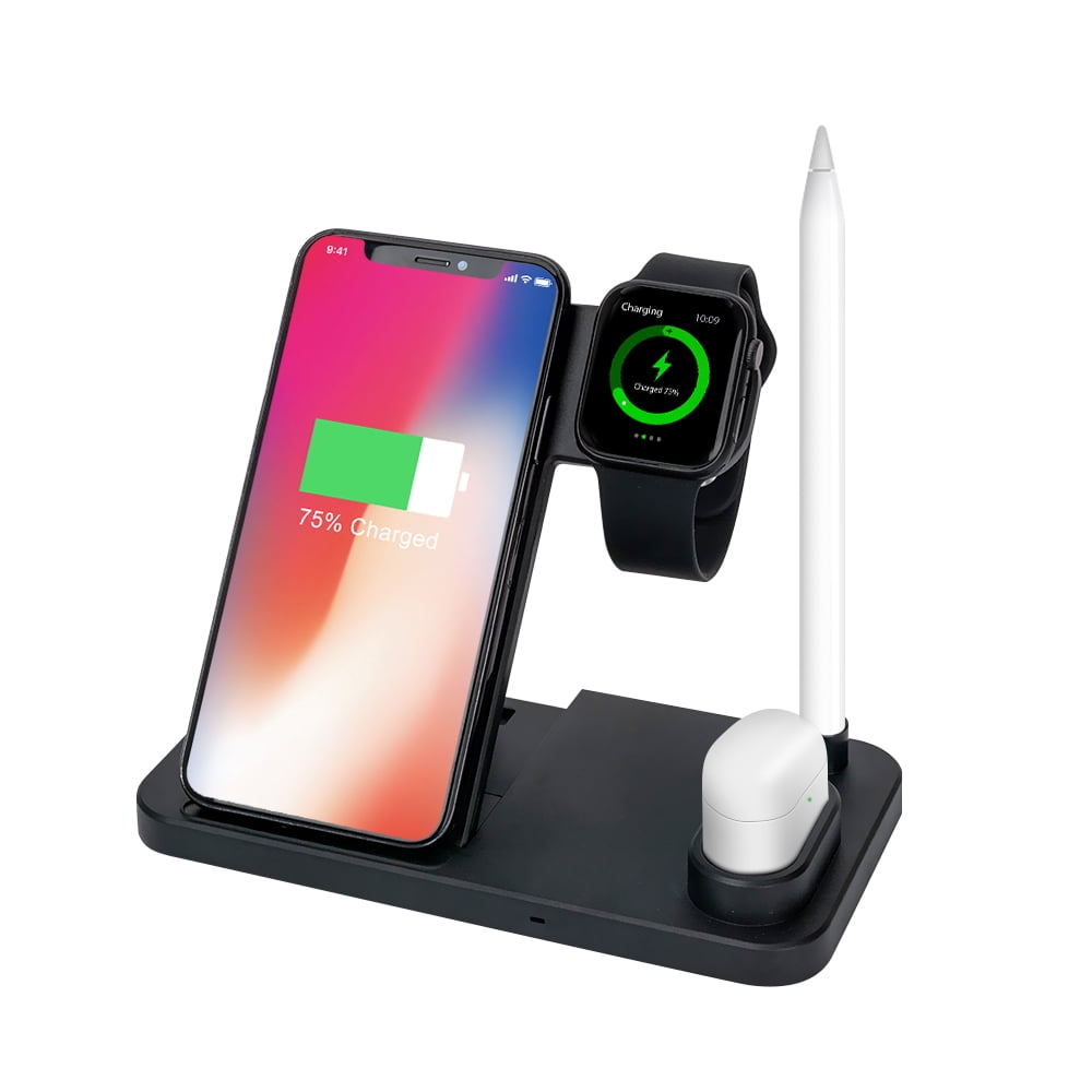 Wireless Charger, 4 In 1 Wireless Charging Dock For Apple Watch And ...