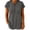 Gray-Tops, variant on Womens Ribbed Zip Front Mandarin Collar Short Sleeve Blouses Curved Hem Side Pocket Stretchy Knit Tunics Summer Beach Lightweight Loose Fit Casual Shirts